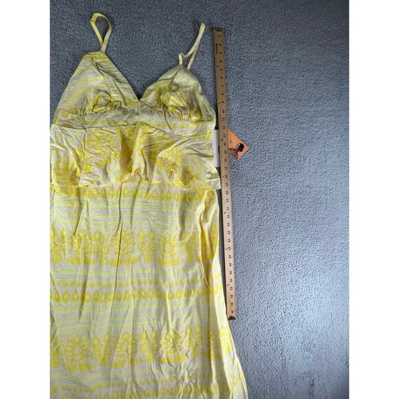 Future Collective Dress Women 17 Yellow Sundress Midi Spaghetti Strap Ruffle NWT - Picture 4 of 9